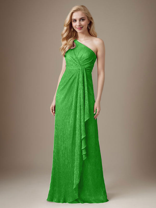 Rubinrotes Etuikleid mit einer Schulter aus metallischem Mesh Mutterkleid der Braut