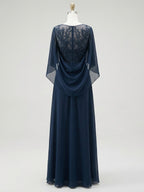 A-Linien/Prinzessin Ausschnitt bodenlanges Mutter der Braut Kleid mit Plissees & Pailletten