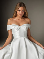 White A-Line Sweetheart Neckline Wedding Dress