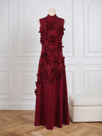 Vestido Longo Hank com Aplicação de Flores
