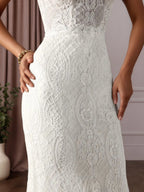 Robe de mariée sirène en dentelle blanche