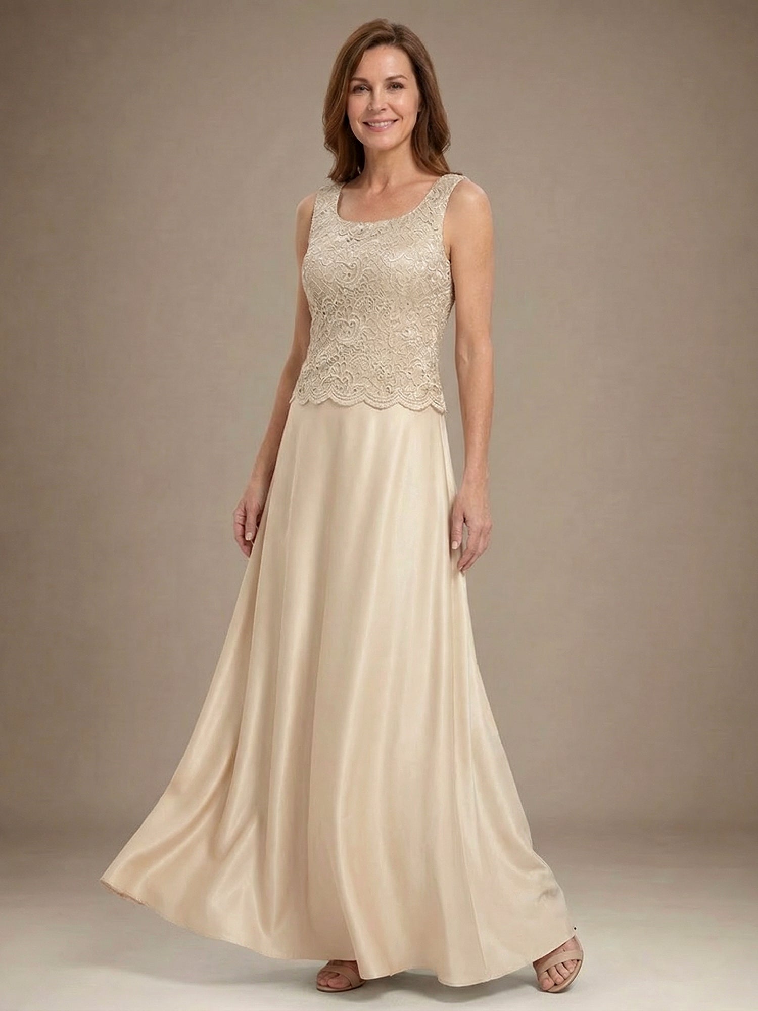 Glitter Lace & Satin Skirt Jacket Dress with Open Jacket