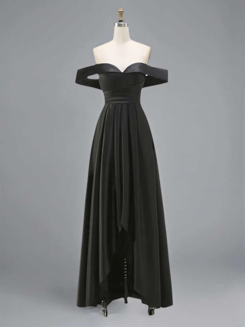 Formal Dress A Line Satin Off The Shoulder Slit Maxi Dress