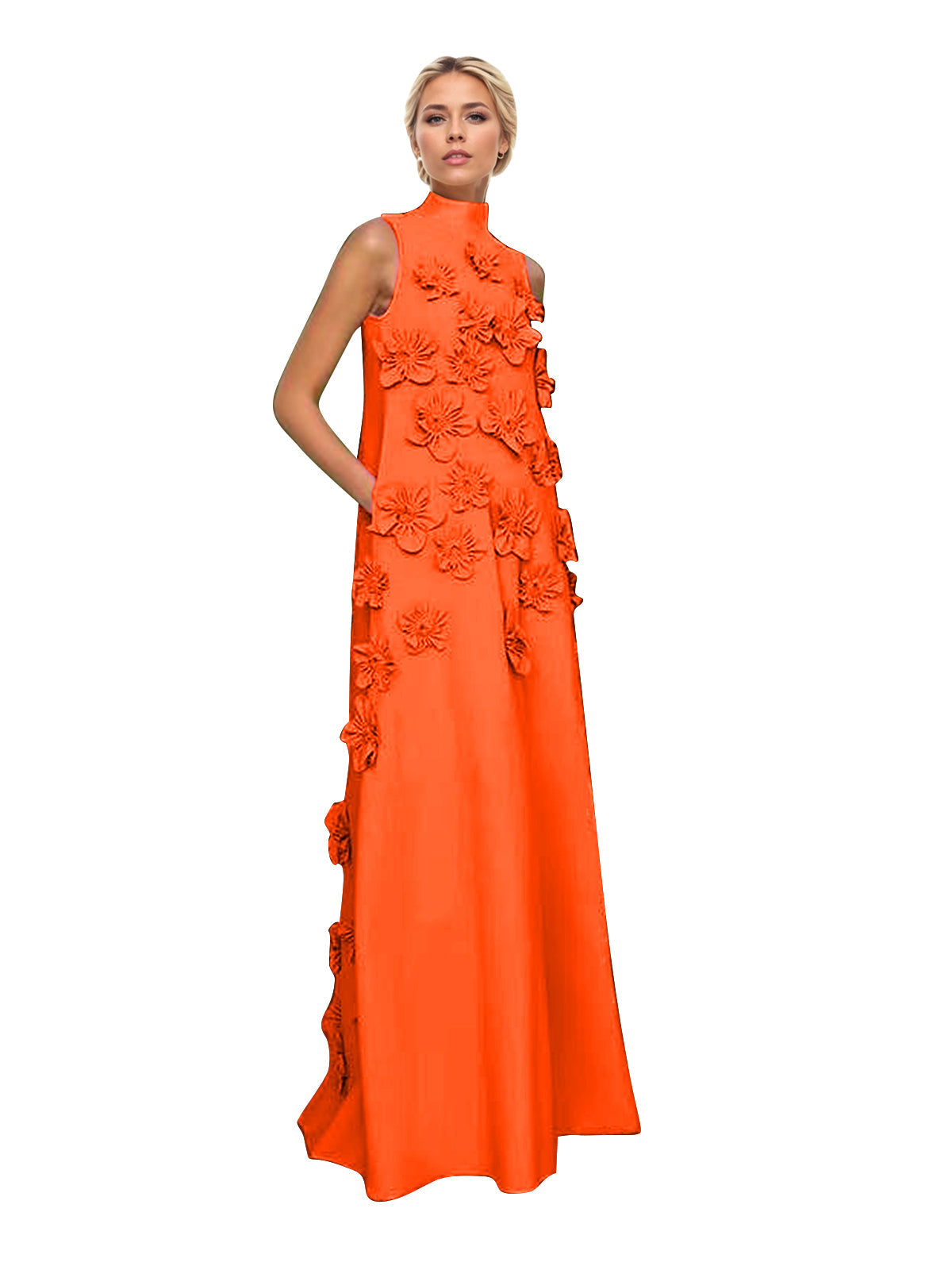 Hank Blumenverziertes Maxikleid