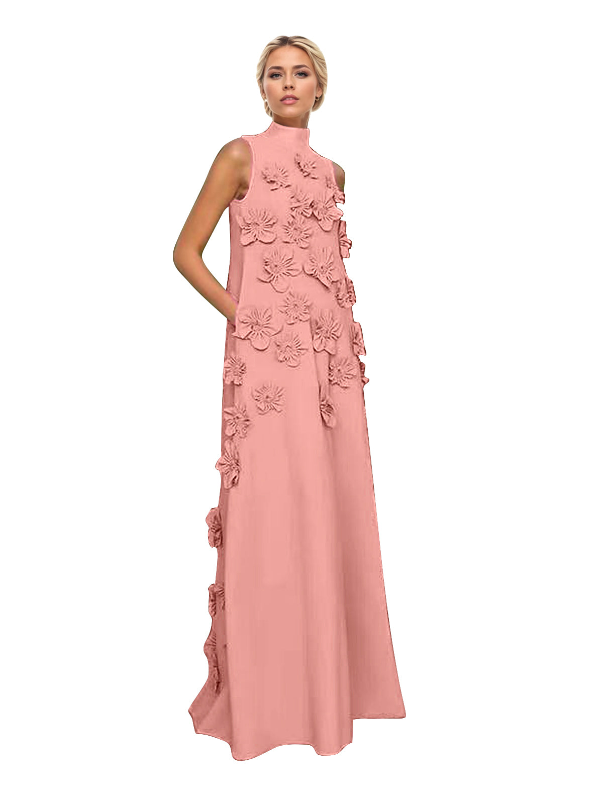 Hank Blumenverziertes Maxikleid