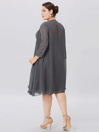 Robe mère de la mariée en ligne A/princesse à bretelles spaghetti longueur genou