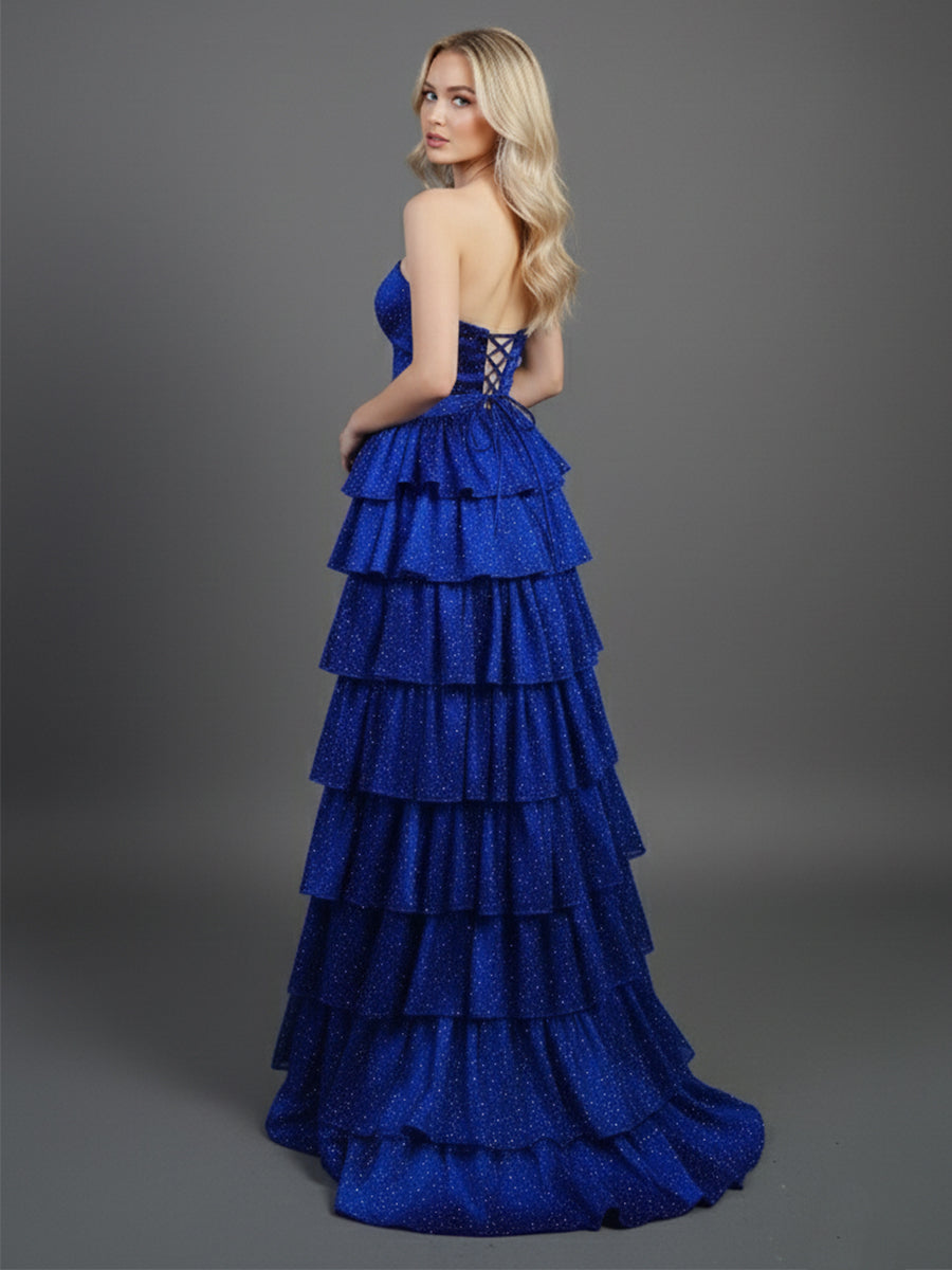 A-Linien trägerloses Herzausschnitt langes Ballkleid mit Schlüsselloch