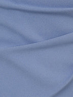 Steel Blue Chiffon Round Neck Sleeveless Asymmetrical Length Dress With Slit