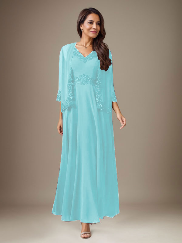 Pflaume A-Linie Pailletten Chiffon Kleid