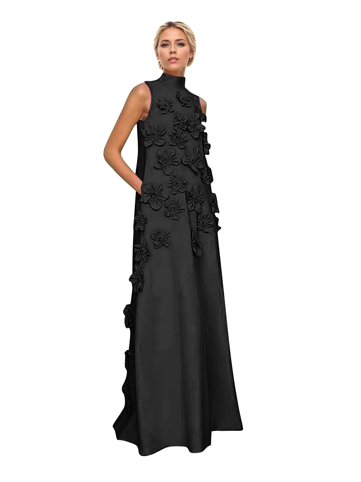 Hank Blumenverziertes Maxikleid