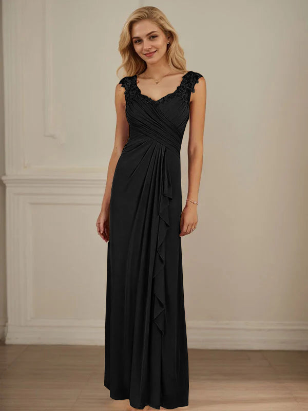 Champagner A-Linien Herzausschnitt Falten Mesh Kleid