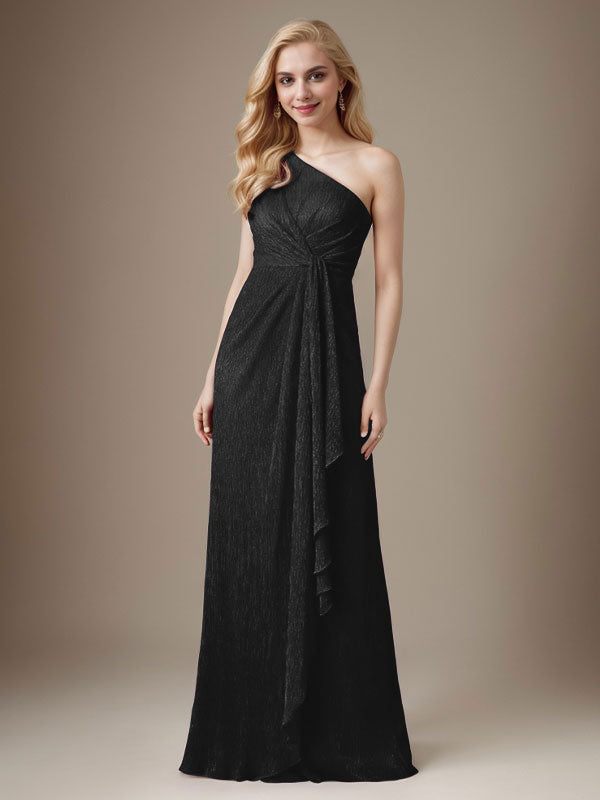 Rubinrotes Etuikleid mit einer Schulter aus metallischem Mesh Mutterkleid der Braut