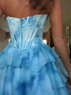 Blue A Line Sweetheart Short Homecoming Dress with Beading