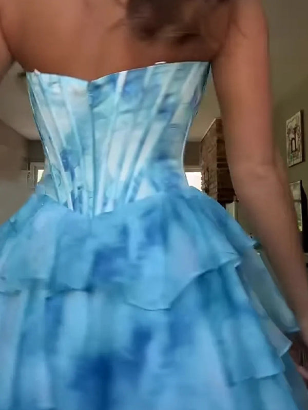 Robe de bal d'accueil bustier cœur ligne A perlée à motif floral