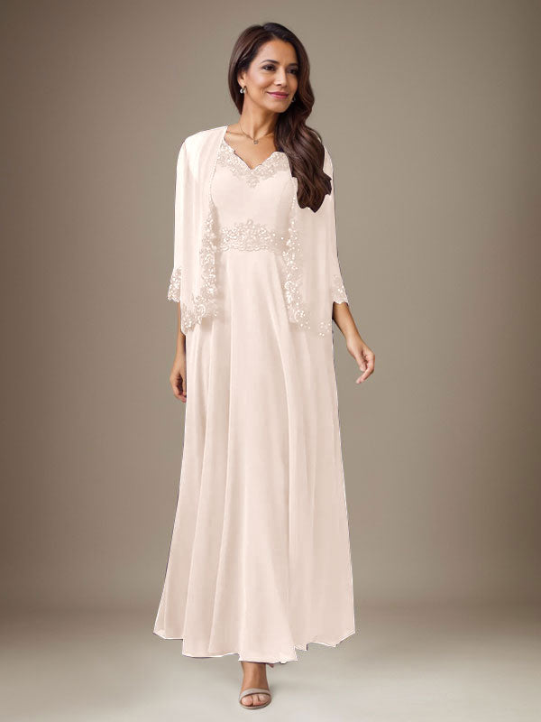 Pflaume A-Linie Pailletten Chiffon Kleid