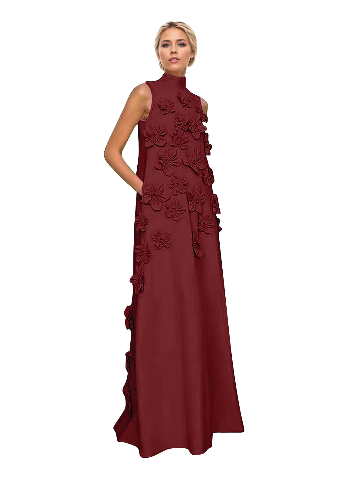 Hank Blumenverziertes Maxikleid