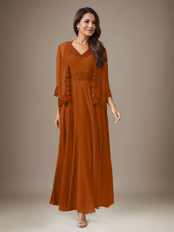 Pflaume A-Linie Pailletten Chiffon Kleid