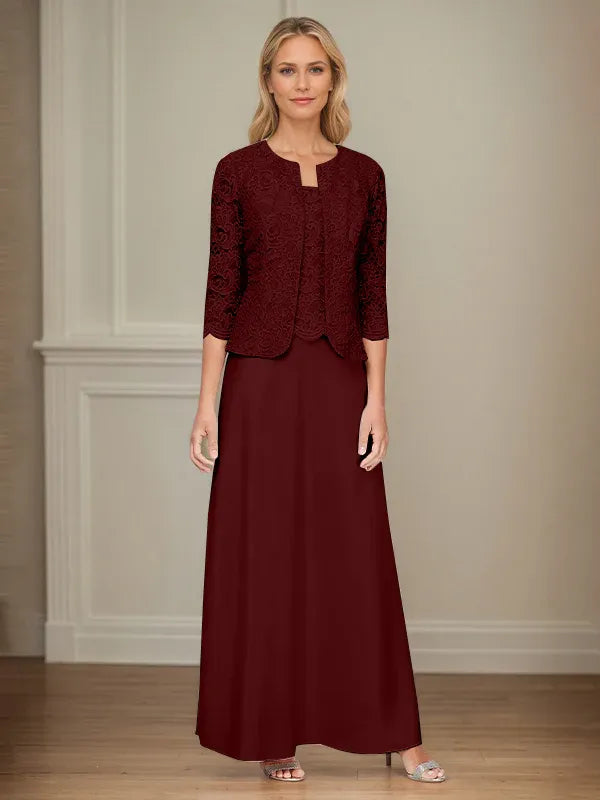 Glitzer Spitzen- & Satinrock Jackenkleid mit offener Jacke