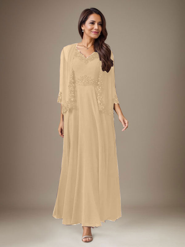 Pflaume A-Linie Pailletten Chiffon Kleid