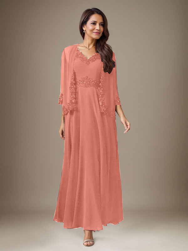 Pflaume A-Linie Pailletten Chiffon Kleid