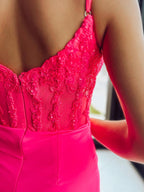 Corset Satin Asymmetrical Tight Short Homecoming Dress with Sequins