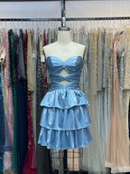 A-Linie Trägerloses Herz-Ausschnitt Satin Abschlussballkleid mit Schlüsselloch