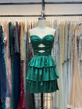 A-Linie Trägerloses Herz-Ausschnitt Satin Abschlussballkleid mit Schlüsselloch