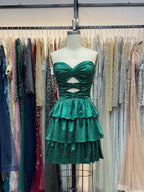 A-Linie Trägerloses Herz-Ausschnitt Satin Abschlussballkleid mit Schlüsselloch