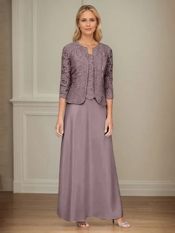 Glitzer Spitzen- & Satinrock Jackenkleid mit offener Jacke
