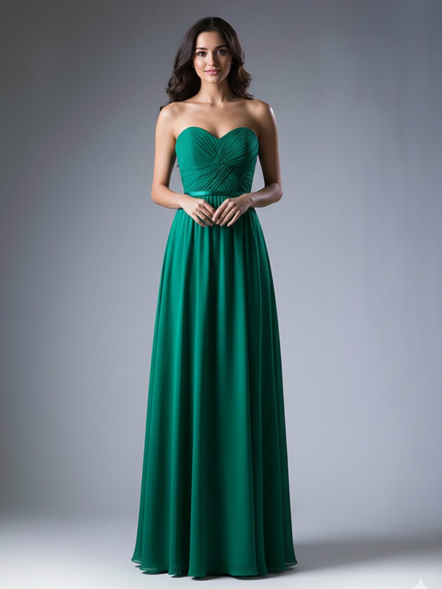 Abito lungo elegante da damigella in chiffon