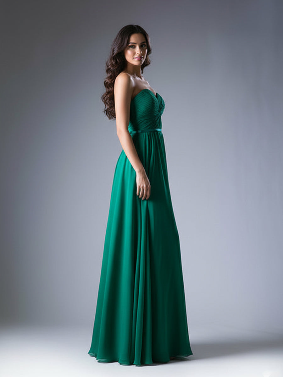 Abito lungo elegante da damigella in chiffon