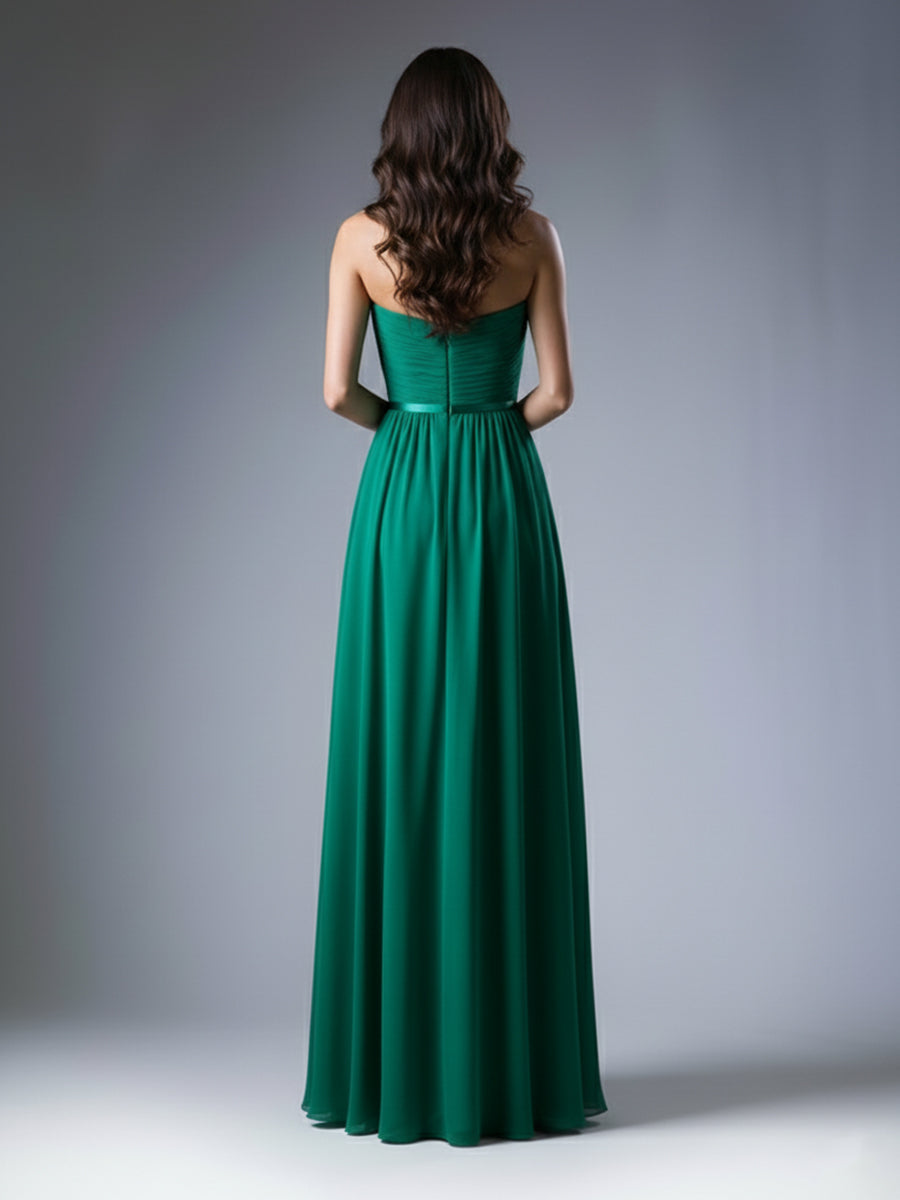 Abito lungo elegante da damigella in chiffon