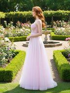 Enchanting Tulle A-Line Prom Dress with Floral Embroidered Bodice