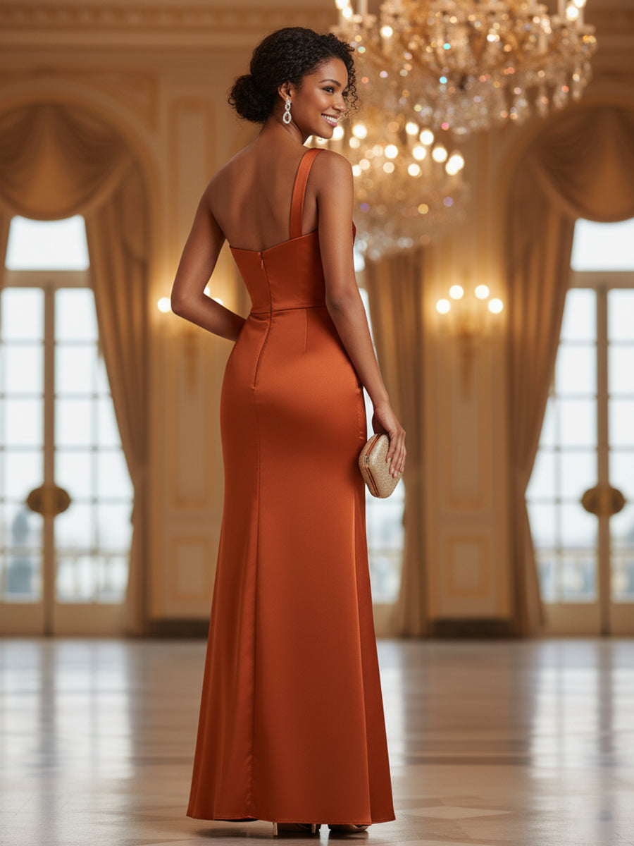Glamouröses asymmetrisches Kleid mit plissiertem Sweetheart-Oberteil
