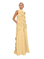 Vestido Longo Hank com Aplicação de Flores