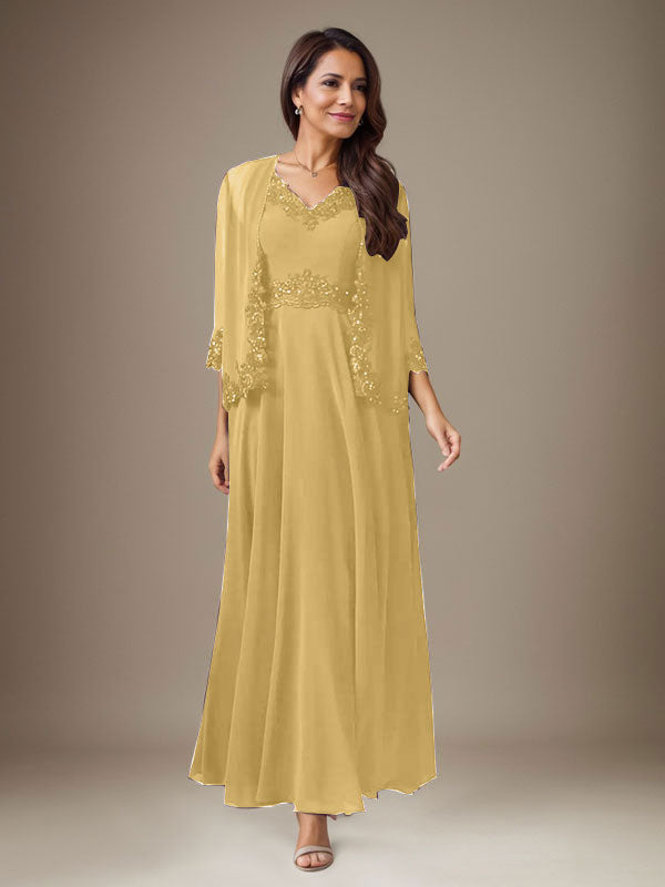 Pflaume A-Linie Pailletten Chiffon Kleid
