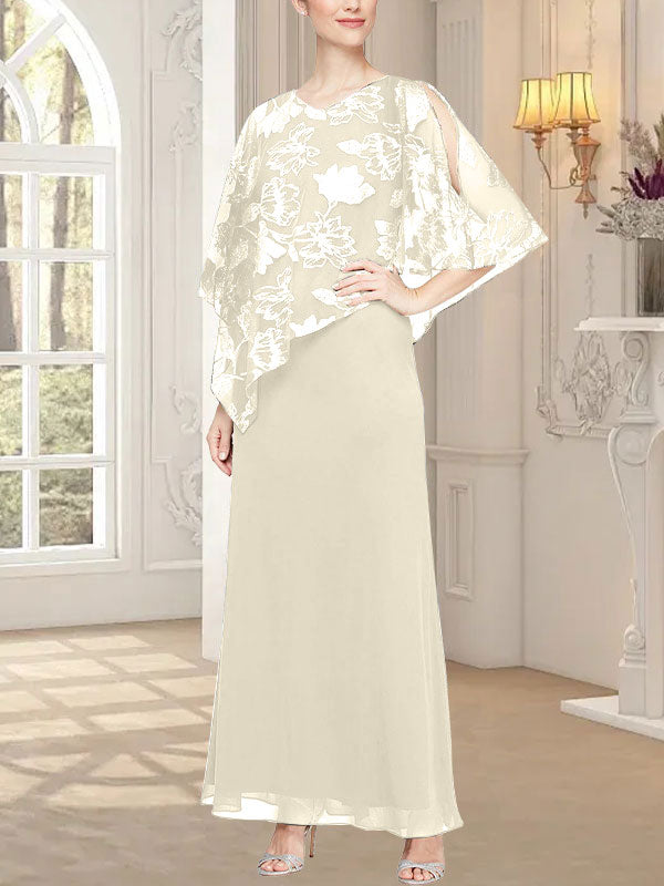 Long Glitter Mesh Dress with Novelty Asymmetric Overlay Bodice