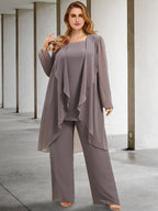 Chiffon Hosenanzüge für die Brautmutter mit Jacke