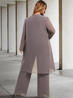 Chiffon Hosenanzüge für die Brautmutter mit Jacke