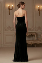 Strapless Sheer Corset Bodice Maxi Dress with Embellished Bust