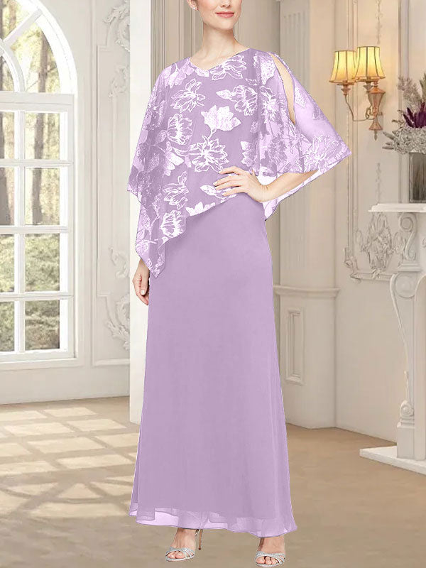 Long Glitter Mesh Dress with Novelty Asymmetric Overlay Bodice