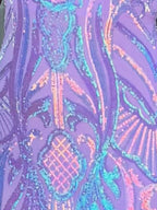 Lavender One-Shoulder Iridescent Sequin Mermaid Prom Dress