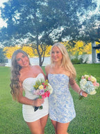 Light Blue Strapless Short Homecoming Mini Dress