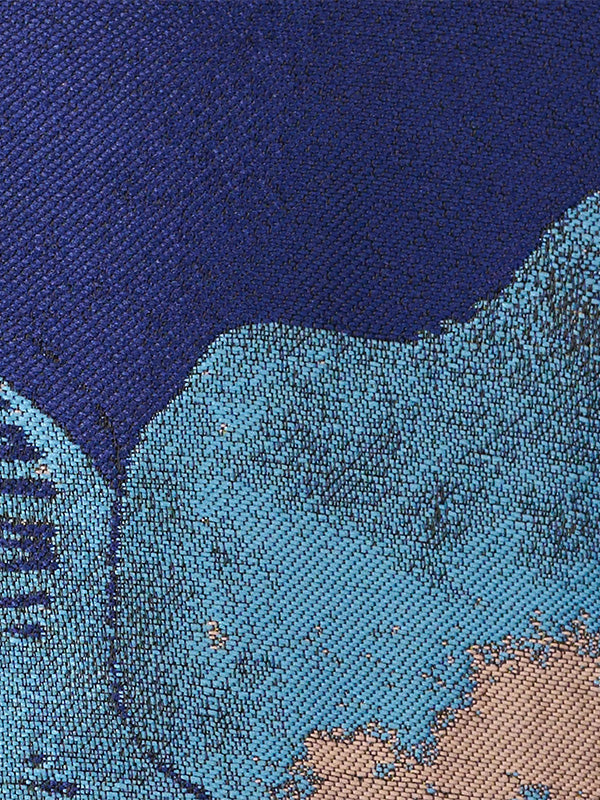 Royal Blue A Line Satin Jewel Neckline Sleeveless Floor Length Floral Dress