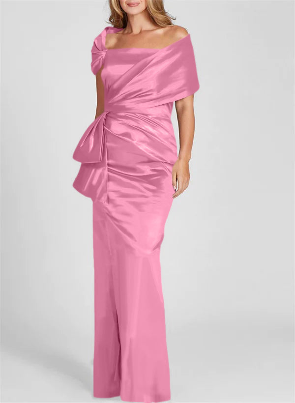 Etuikleid/Säulenkleid schulterfrei, bodenlang, Mutter-der-Braut-Kleid