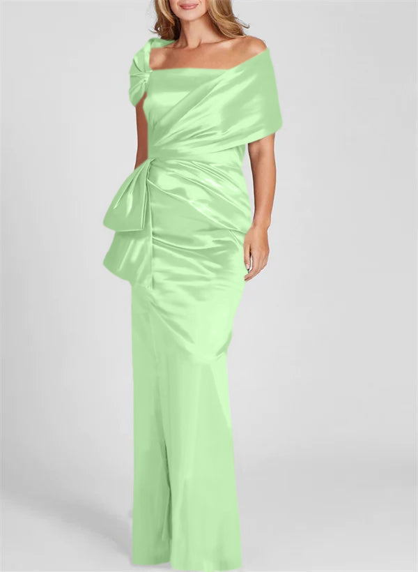 Etuikleid/Säulenkleid schulterfrei, bodenlang, Mutter-der-Braut-Kleid