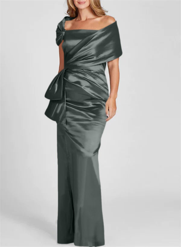 Etuikleid/Säulenkleid schulterfrei, bodenlang, Mutter-der-Braut-Kleid