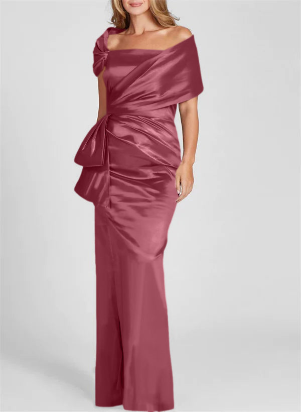 Etuikleid/Säulenkleid schulterfrei, bodenlang, Mutter-der-Braut-Kleid