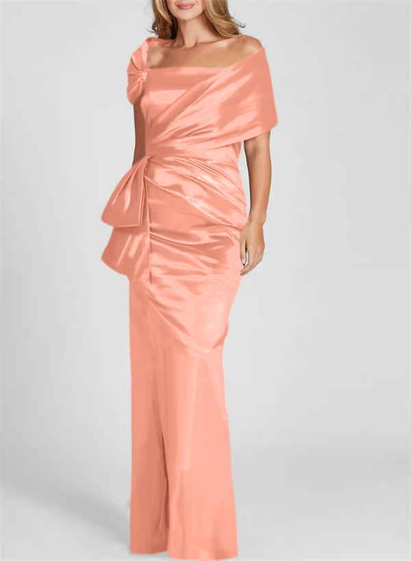 Etuikleid/Säulenkleid schulterfrei, bodenlang, Mutter-der-Braut-Kleid