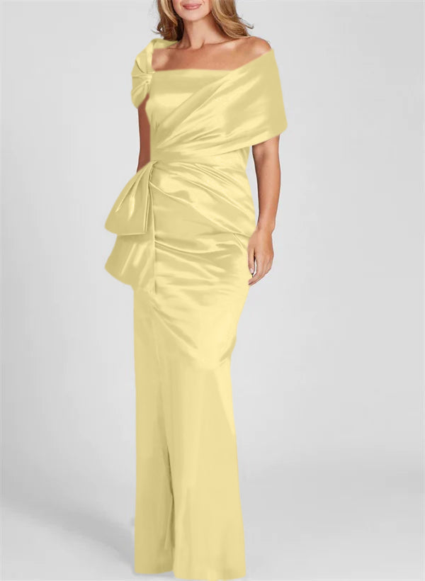 Etuikleid/Säulenkleid schulterfrei, bodenlang, Mutter-der-Braut-Kleid